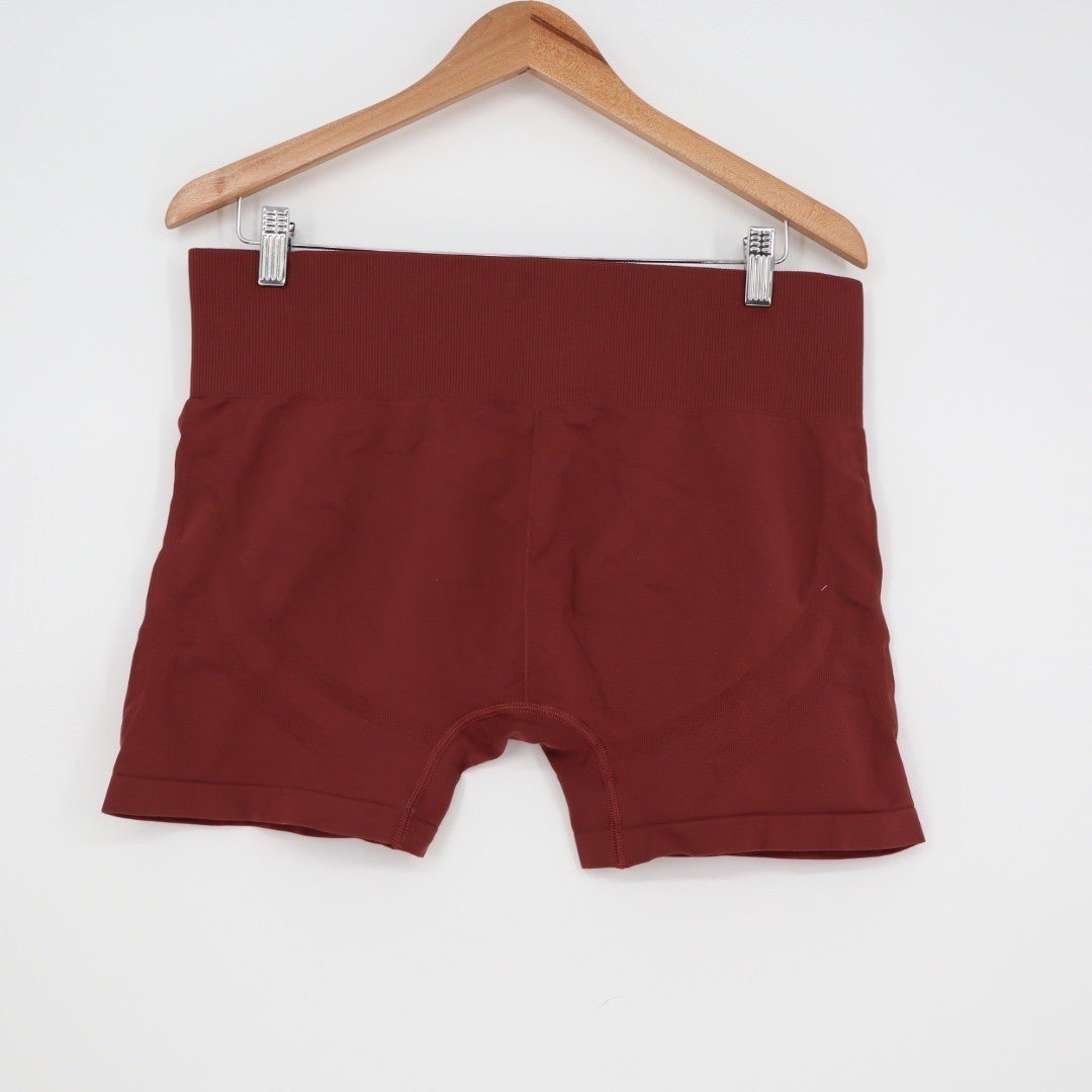 Gymshark Seamless High Waisted Shorts Brick Red Workout Fitness Size XXL