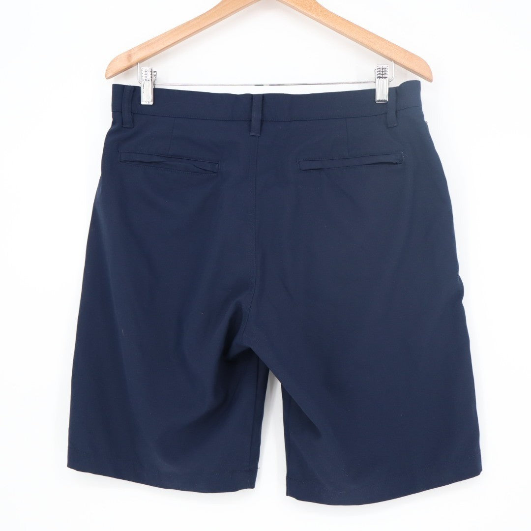Kirkland Signature Golf Shorts Mens 32 Blue Mid Rise Slash Pockets Performance