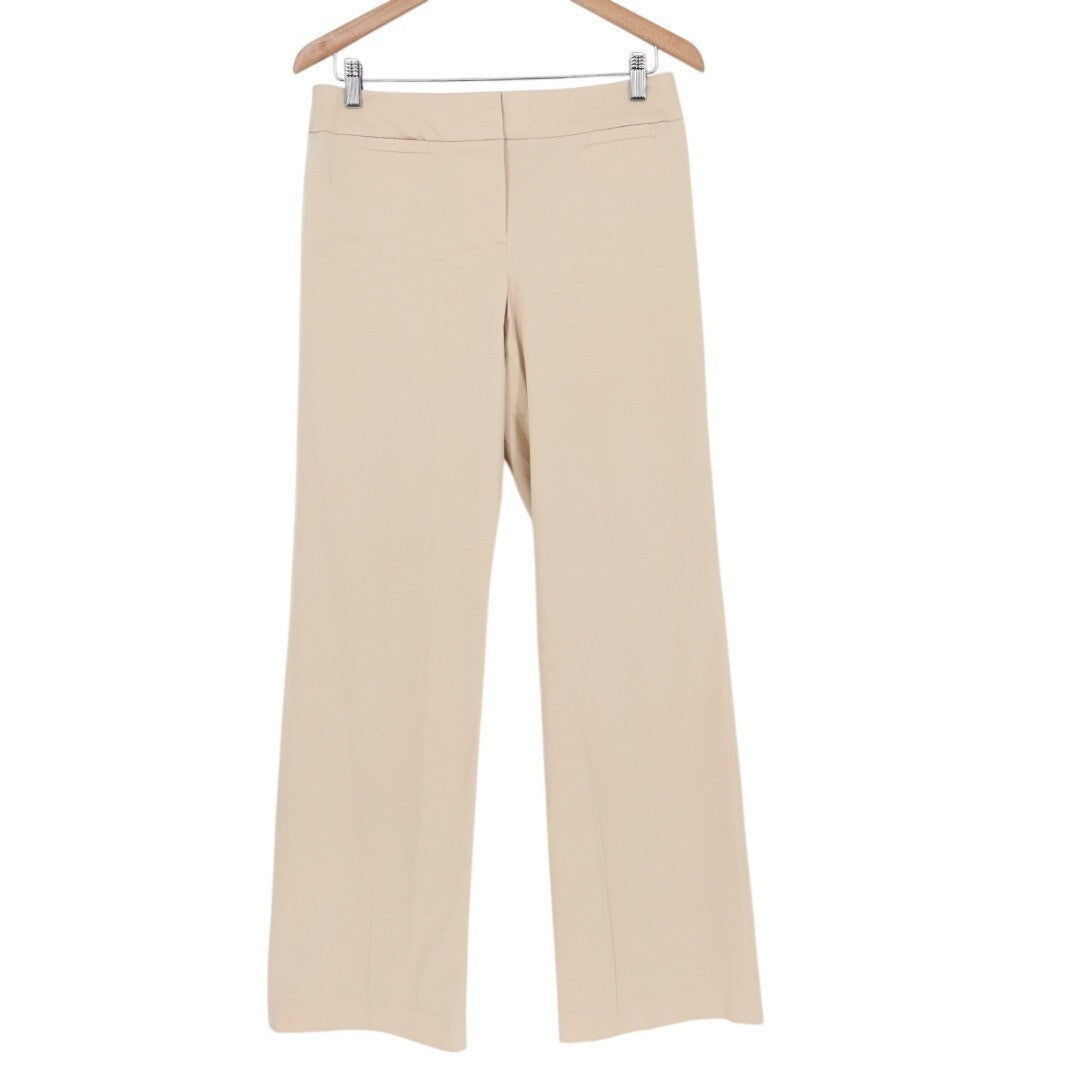 Ann Taylor Signature Fit Dress Pants Women 4 Tan Stretch Just Below Waist Formal