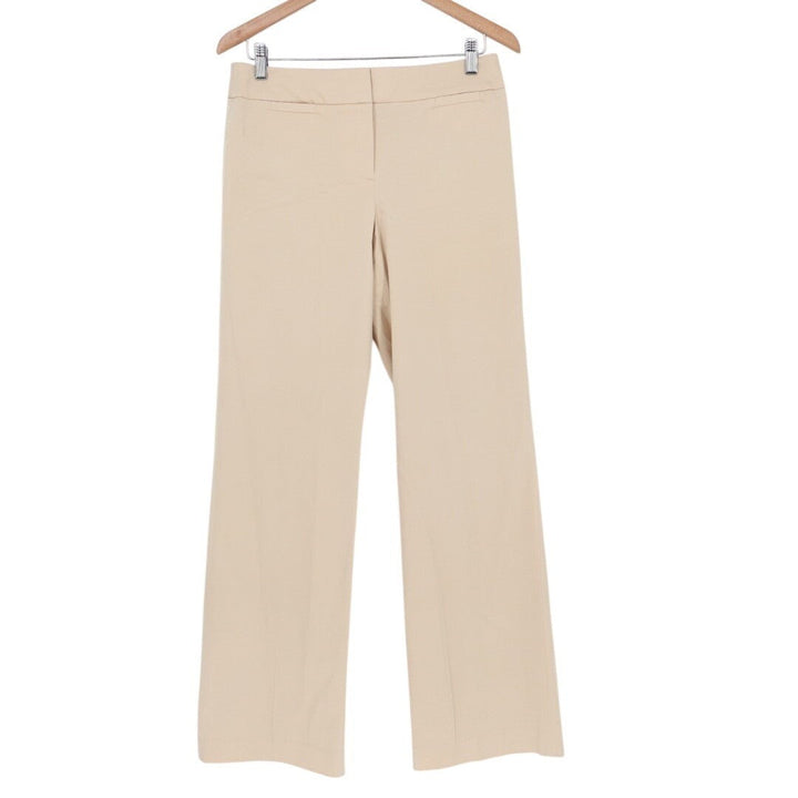 Ann Taylor Signature Fit Dress Pants Women 4 Tan Stretch Just Below Waist Formal