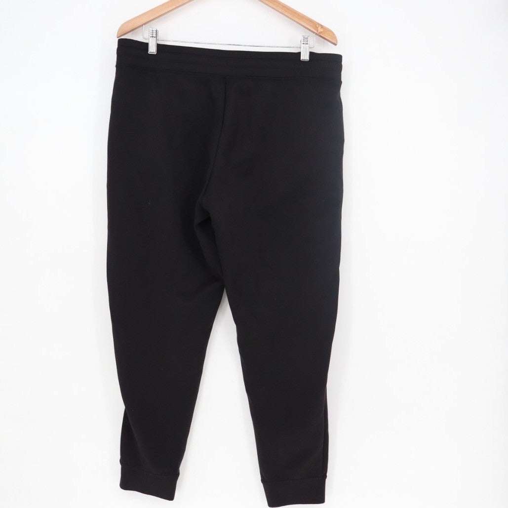 32 Degrees Heat Sweatpants Mens Large Black Stretch Drawstring Waist Tapered Leg