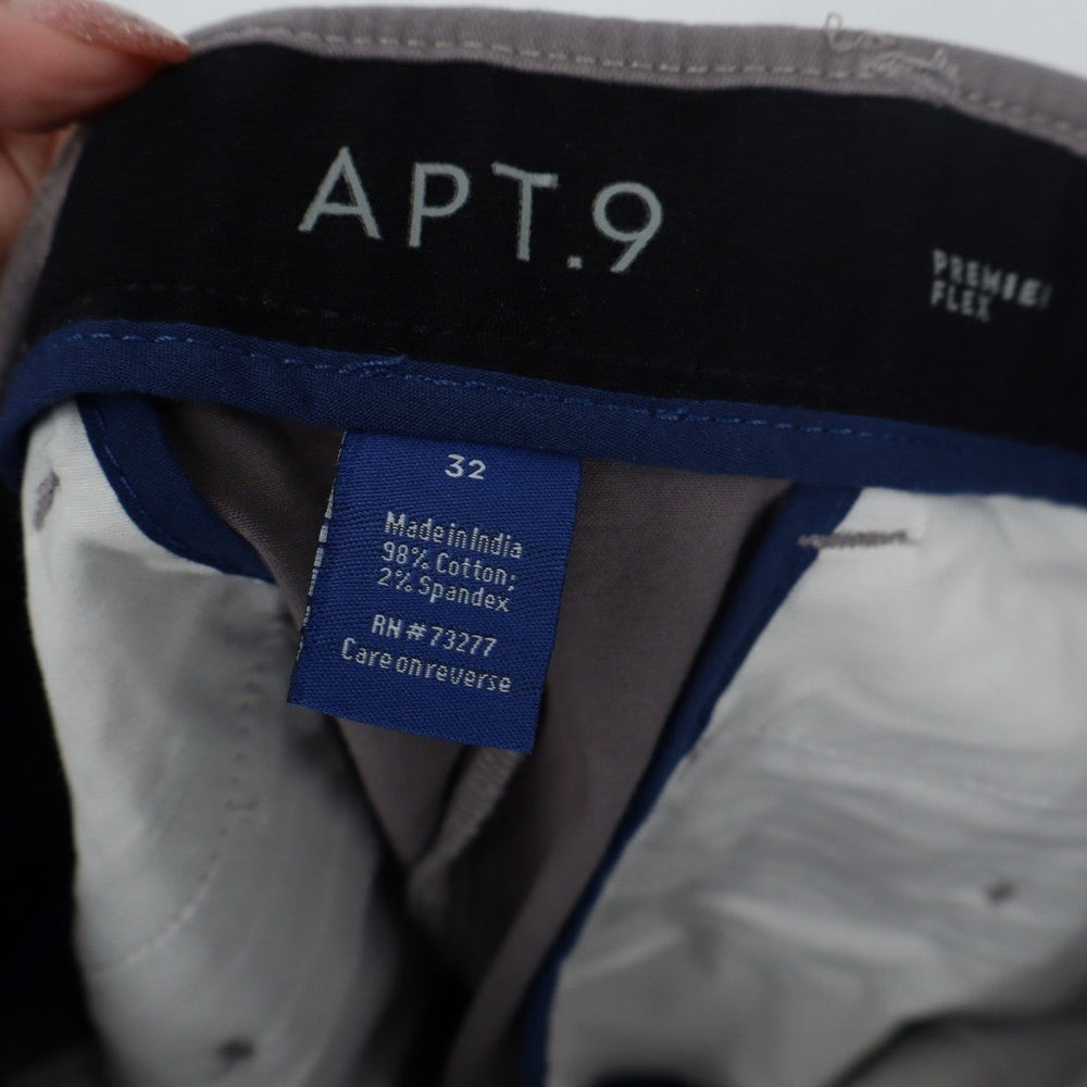 Apt 9 Premier Flex Chino Shorts Men 32 Gray Cotton Stretch Mid Rise Street Wear