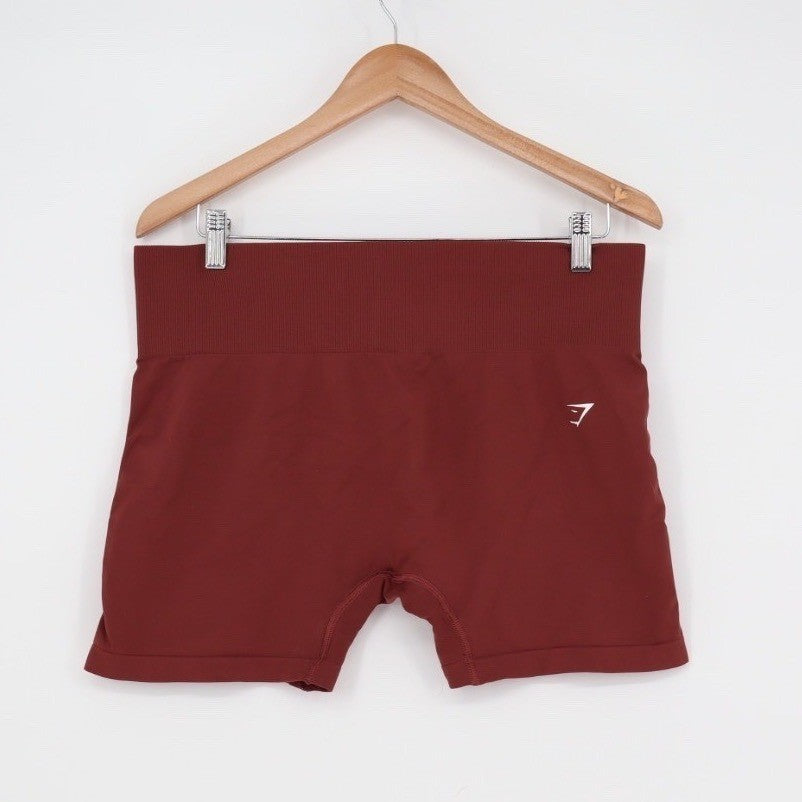 Gymshark Seamless High Waisted Shorts Brick Red Workout Fitness Size XXL