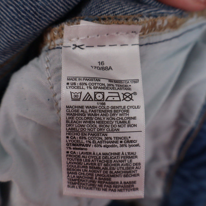 Old Navy Wide Leg Jeans Medium Wash Distressed Denim Pants Size 16