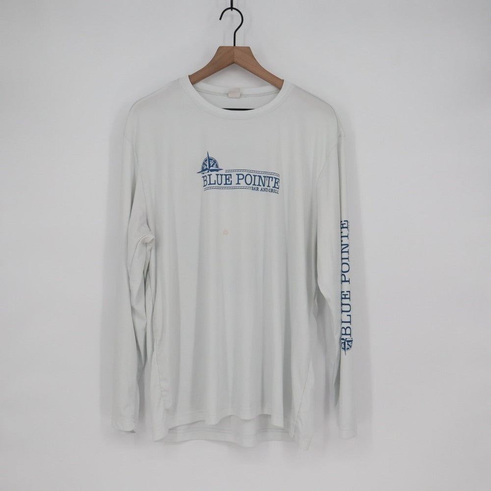 Blue Pointe T-shirt Mens Xl White Graphic Print Crew Neck Long Sleeve Streetwear