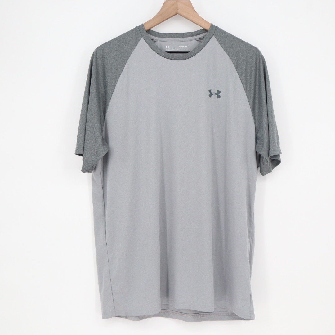 Under Armour Mens Gray Loose Fit Raglan Sleeve T Shirt Size XL