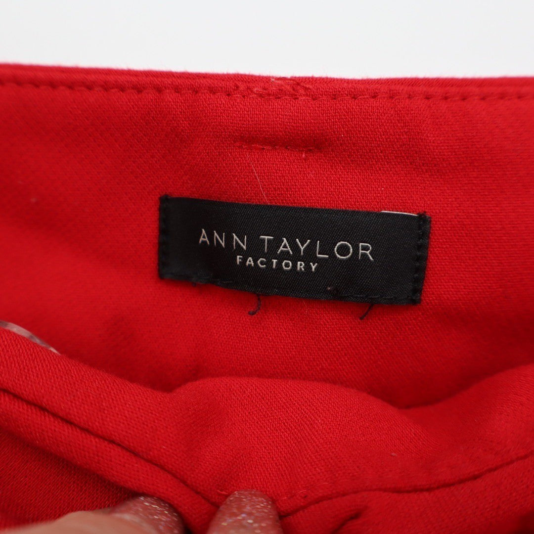 Ann Taylor Factory Red Straight Leg Ankle Pants Womens Size 12