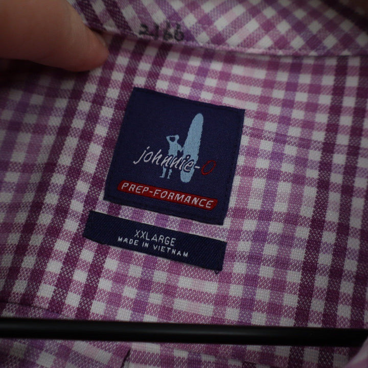 johnnie O Prep-formance Gingham Button Down Shirt Men's XXL