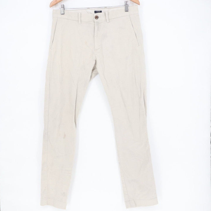 J.Crew Flex Chino Pants Men 31x32 White Cotton Stretch Slash Pocket Straight Leg