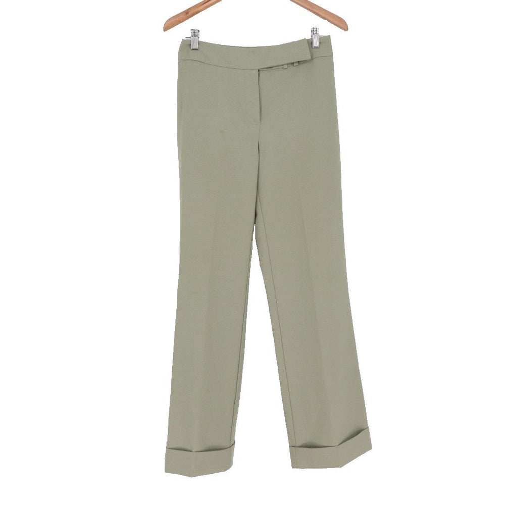 Star City Dress Pants Womens 5 Sage Green Slash Pockets Cuffed Hem Straight Leg