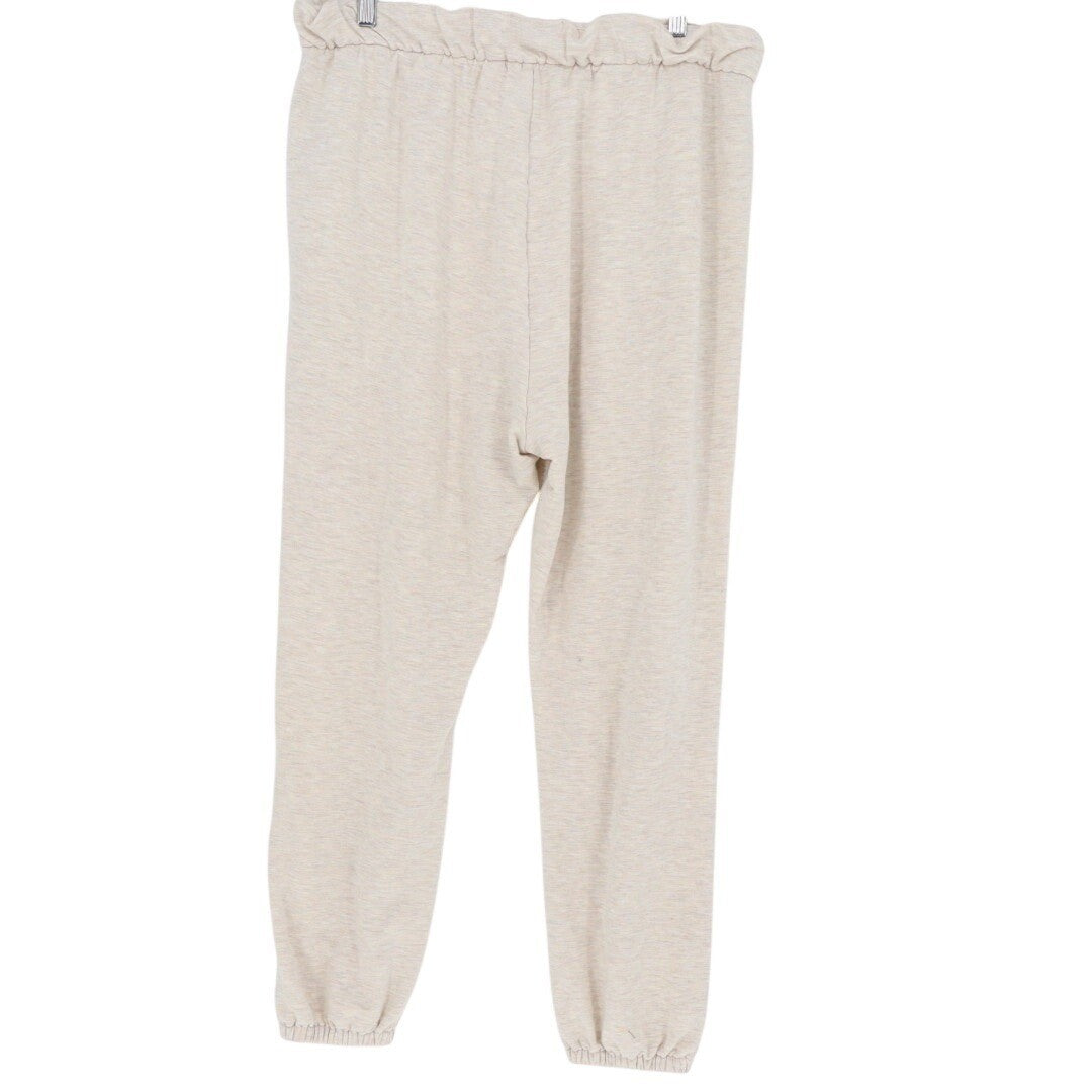 Comfort Code Beige Ribbed Stitch Jogger Sweatpants XL Viscose Blend Lounge