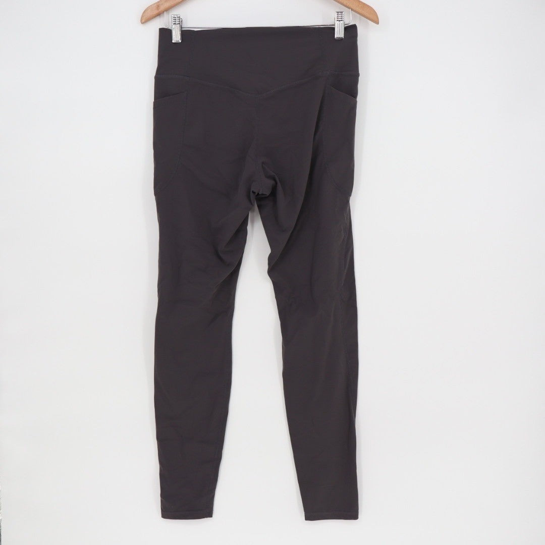 Halara High Waisted Full Length Activewear Leggings Size L Dark Gray Pockets