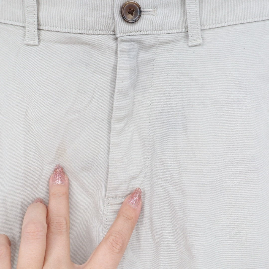 J.Crew Flex Chino Pants Men 31x32 White Cotton Stretch Slash Pocket Straight Leg