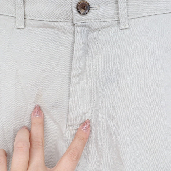 J.Crew Flex Chino Pants Men 31x32 White Cotton Stretch Slash Pocket Straight Leg