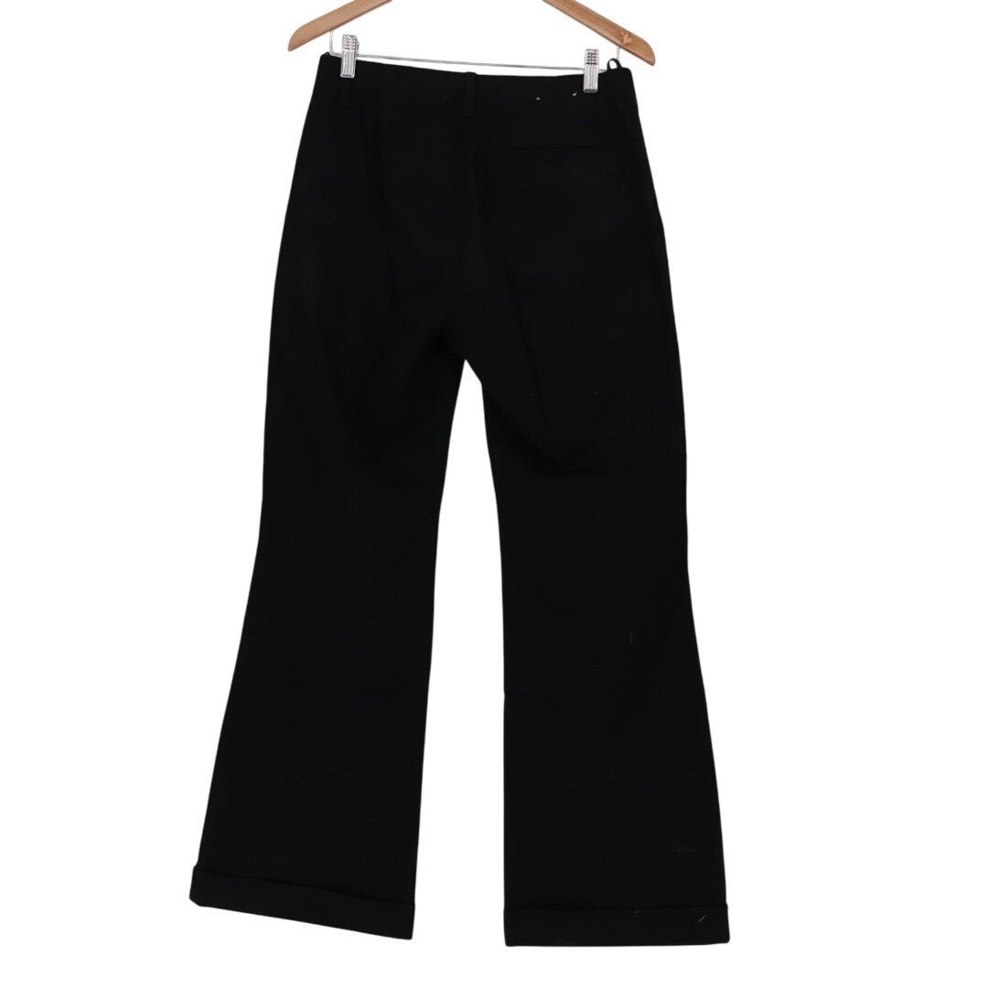 GAP Black Wide Leg Trousers Dress Pants Size 6R Cuffed