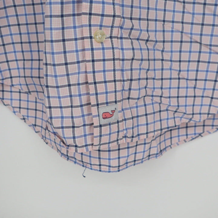 Vineyard Vines Performance Classic Fit Murray Shirt Pink Blue Check Nylon Size S