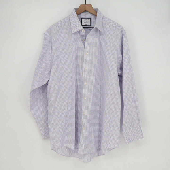 Charles Tyrwhitt Classic Fit Non Iron Gingham Dress Shirt Mens 18/35
