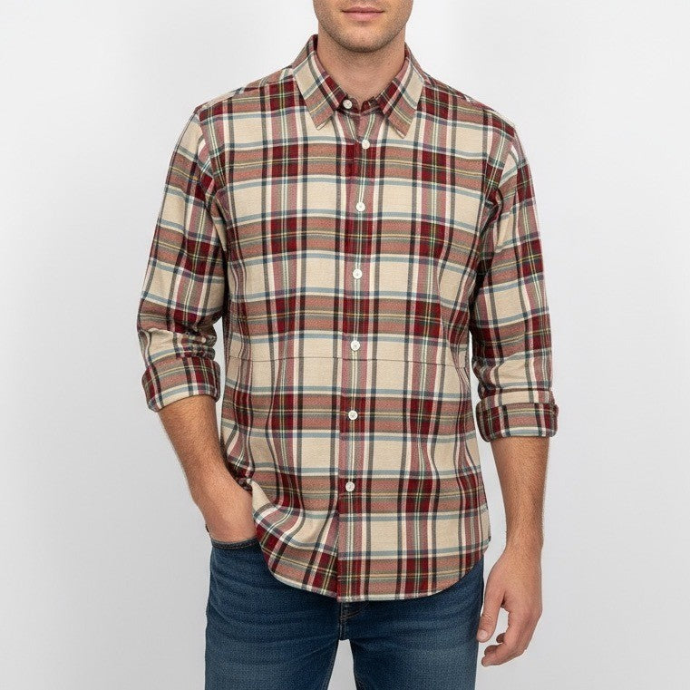 PINK Thomas Pink London Slim Fit Plaid Casual Button Down Shirt Mens Size M