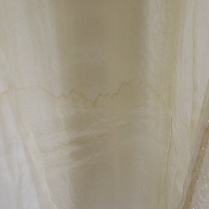 Sean Collection Beaded Sequin Embellished Maxi Dress Formal Gown Ivory Size L
