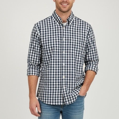 Brooks Brothers 346 Men's Slim Fit Blue Gingham Button Down Shirt Size M