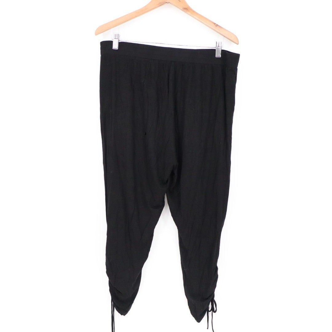 BB Dakota Black Drawstring Ruched Hem Jogger Pants Size L
