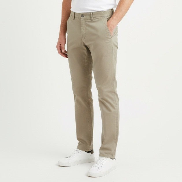 Theory Men's Chino Pants Khaki Straight Fit Size 34 Cotton Blend Casual Trousers