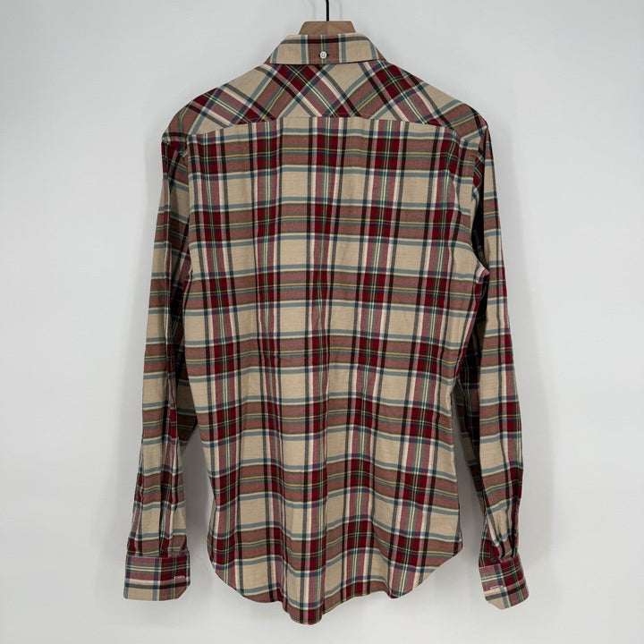 PINK Thomas Pink London Slim Fit Plaid Casual Button Down Shirt Mens Size M