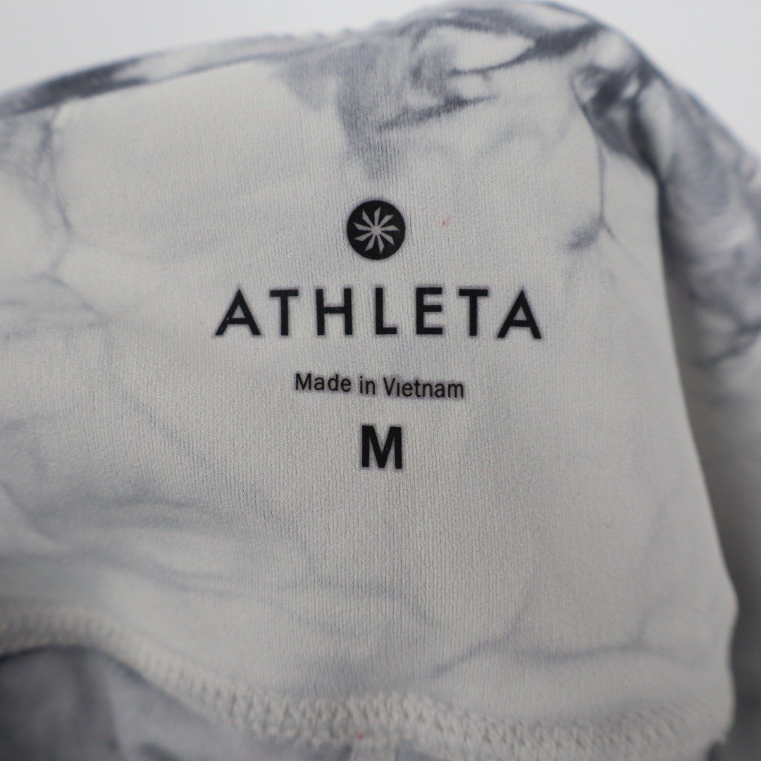 Athleta Tie Dye Leggings Activewear Pants Black White Size M