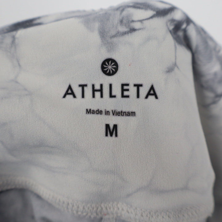Athleta Tie Dye Leggings Activewear Pants Black White Size M