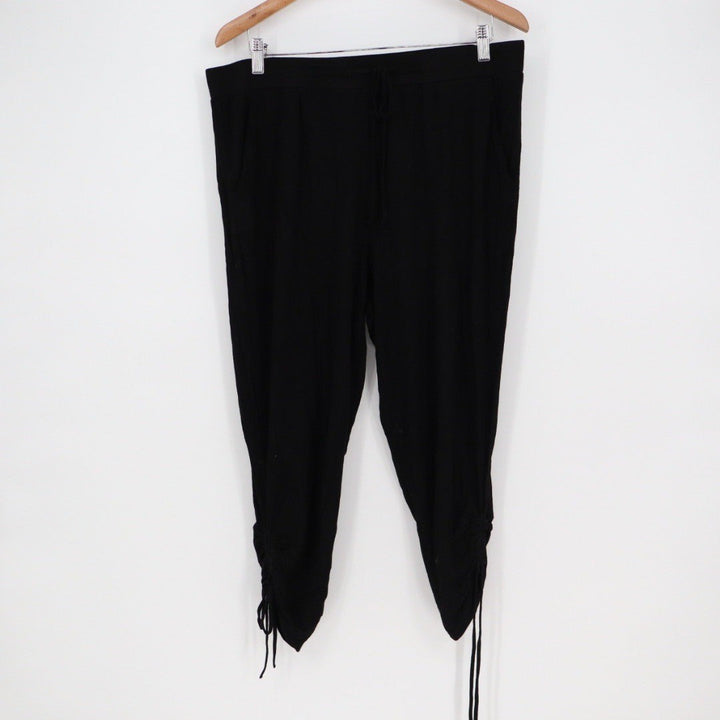 BB Dakota Black Drawstring Ruched Hem Jogger Pants Size L
