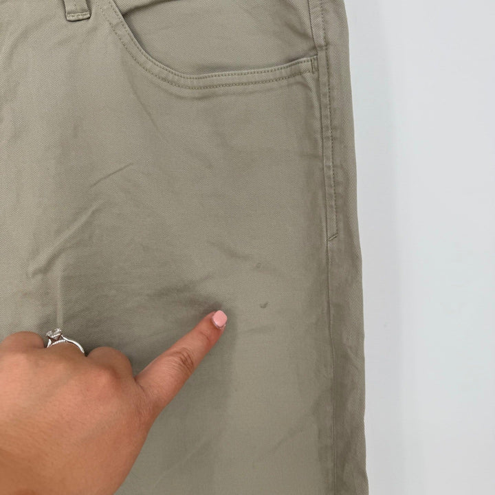 Theory Men's Chino Pants Khaki Straight Fit Size 34 Cotton Blend Casual Trousers