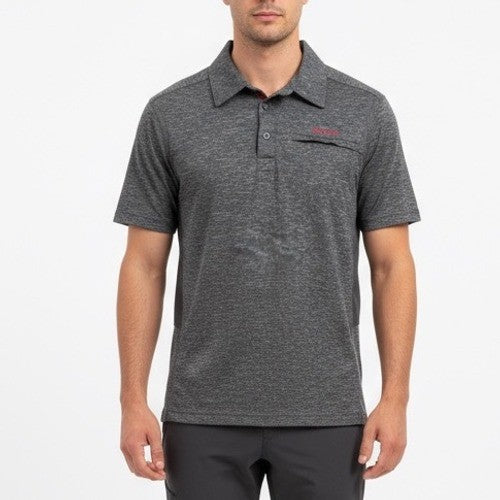 Marmot Heathered Gray Short Sleeve Performance Polo Shirt Mens M