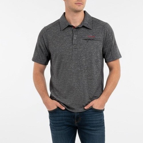 Marmot Heathered Gray Short Sleeve Performance Polo Shirt Mens M