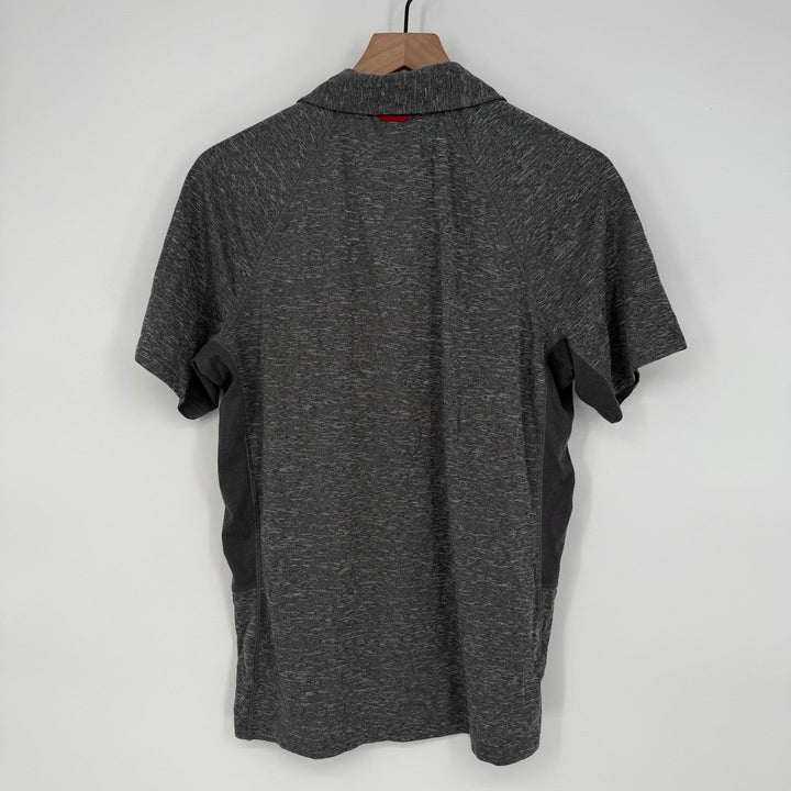 Marmot Heathered Gray Short Sleeve Performance Polo Shirt Mens M