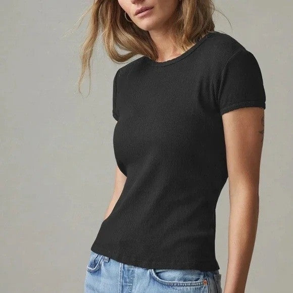 American Giant Classic Crew Neck T Shirt Black Size S Made in USA Cotton