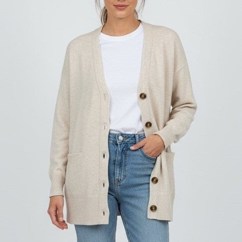 Madewell Beige Knit Cardigan Sweater XXS V Neck Button Front Long Sleeve Pockets
