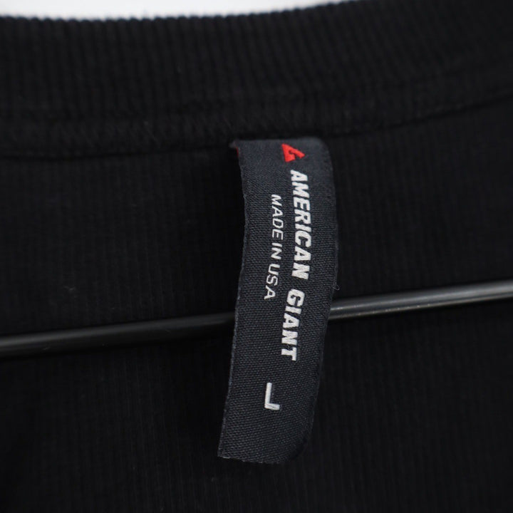 American Giant Black Ribbed Tank Top Women's Size L Made in USA Cotton Blend