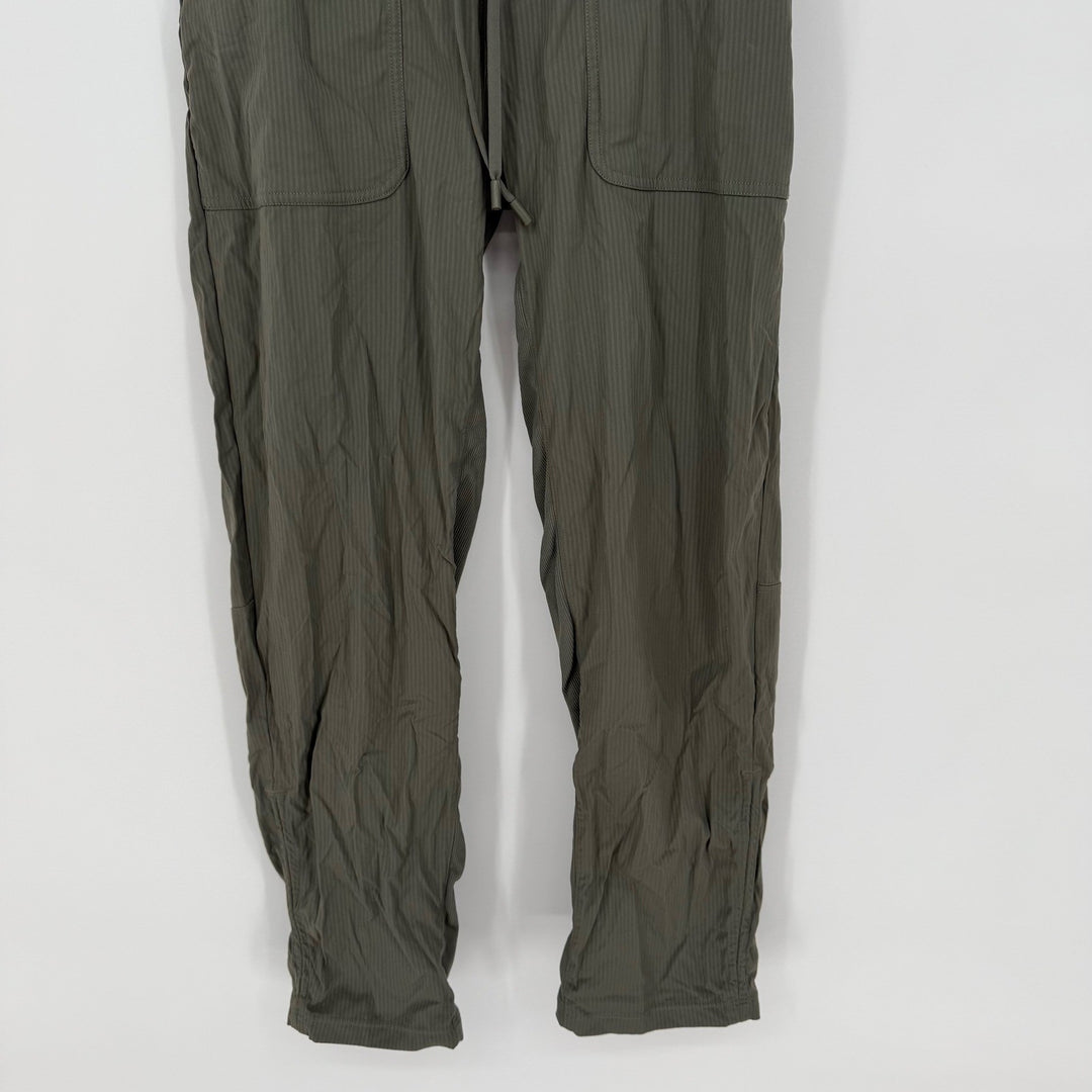 Lululemon Align Ribbed Jogger Pants Olive Green Size 4 Drawstring Pockets