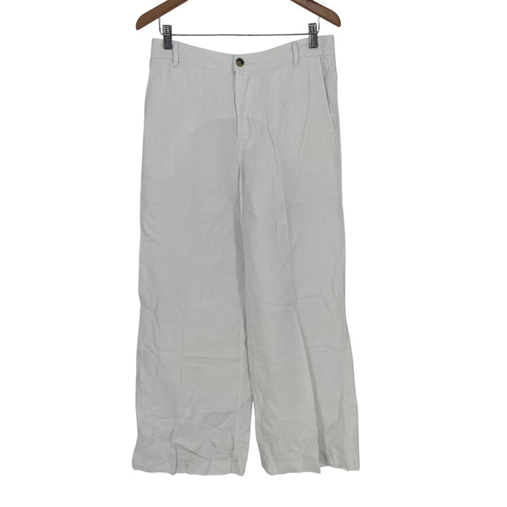 Madewell The Zoe Relaxed Wide Leg Linen Pants in 100% Linen Size 6