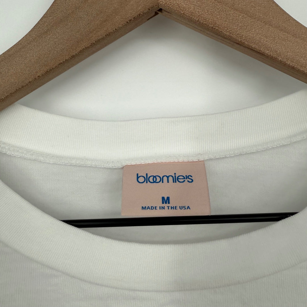 Bloomies White Rainbow Graphic Crew Neck T Shirt Size M Made in USA