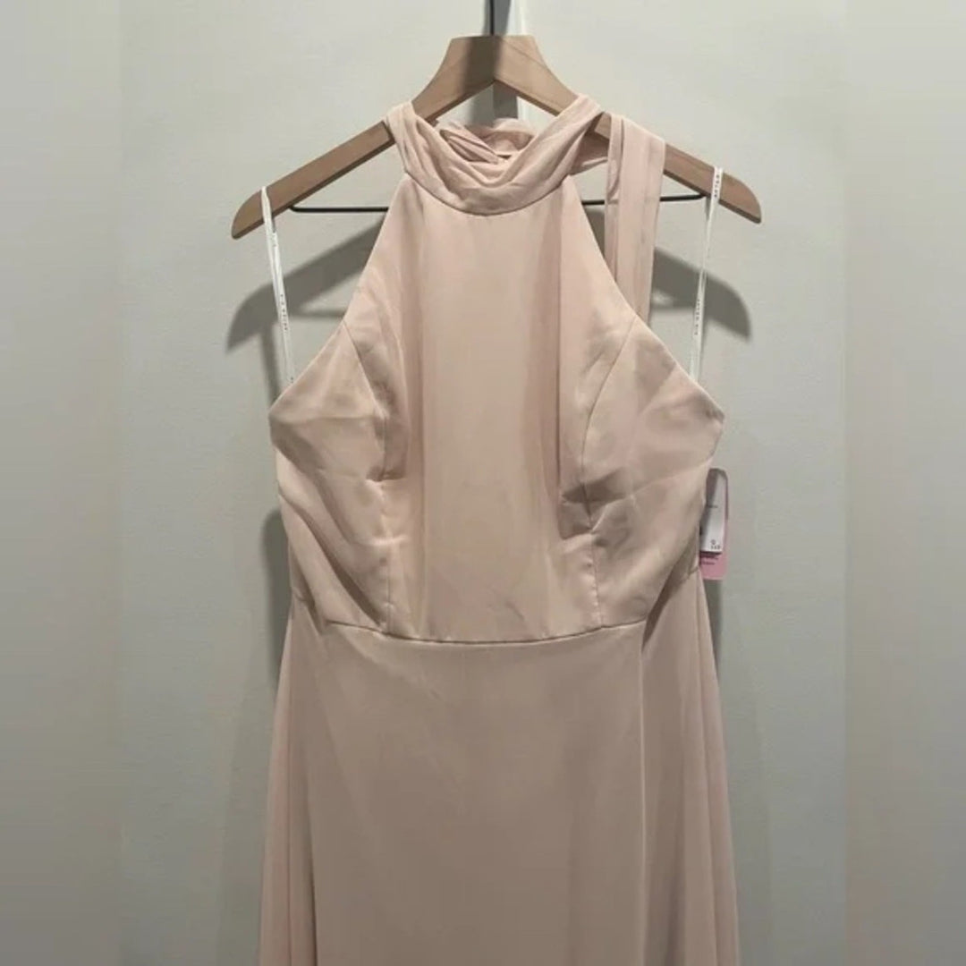 After Six High Neck Halter Backless Maxi Dress Size 8