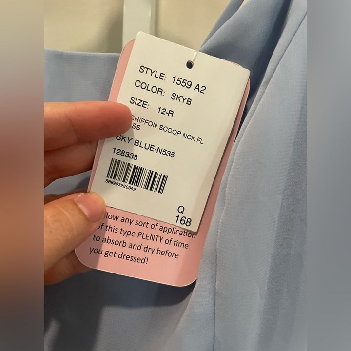 After Six Scoop Neck Convertible Tie Strap Maxi Dress With Front Slit Size 12