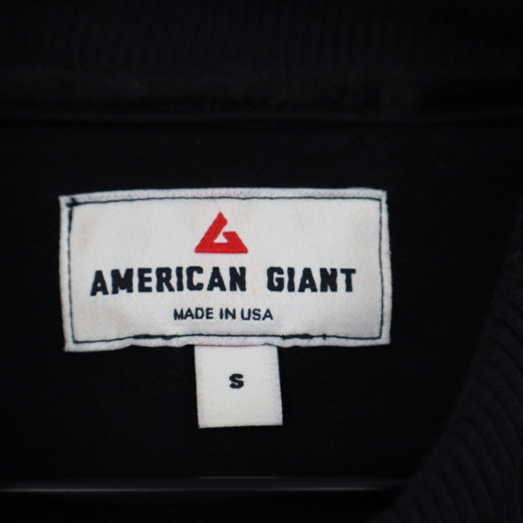 American Giant Black Long Sleeve Quarter Zip Sweatshirt Dress Size S Made in USA