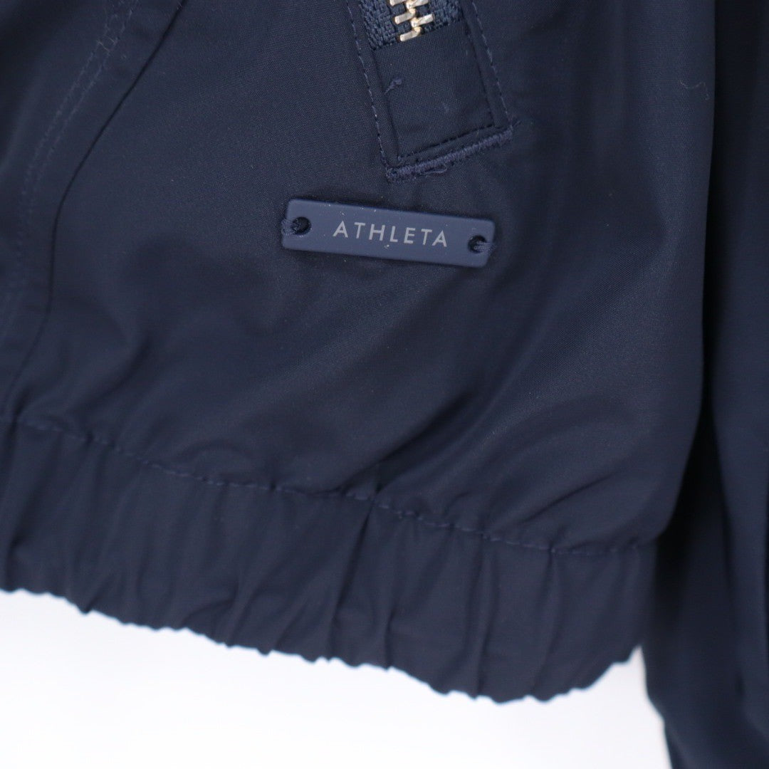 Athleta Navy Blue Full Zip Elastic Windbreaker Jacket Size XL