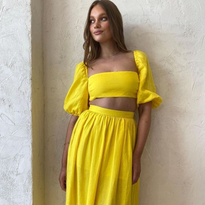 Rumer Delphine Linen Crop Top Size XXS