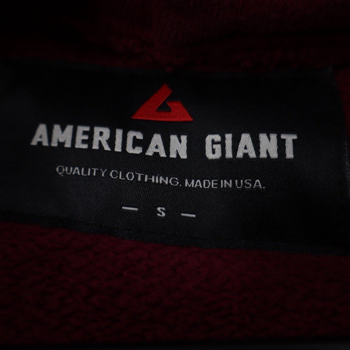 American Giant Burgundy Maroon Hoodie Sweatshirt Pullover Kangaroo Pocket Size S