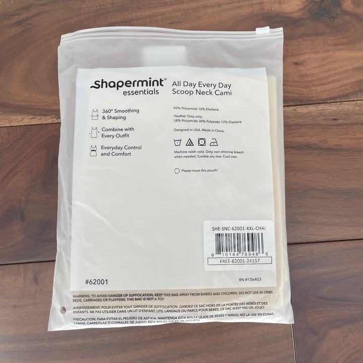 Shapermint Essentials All Day Every Day Scoop Neck Cami Chai Size XXL