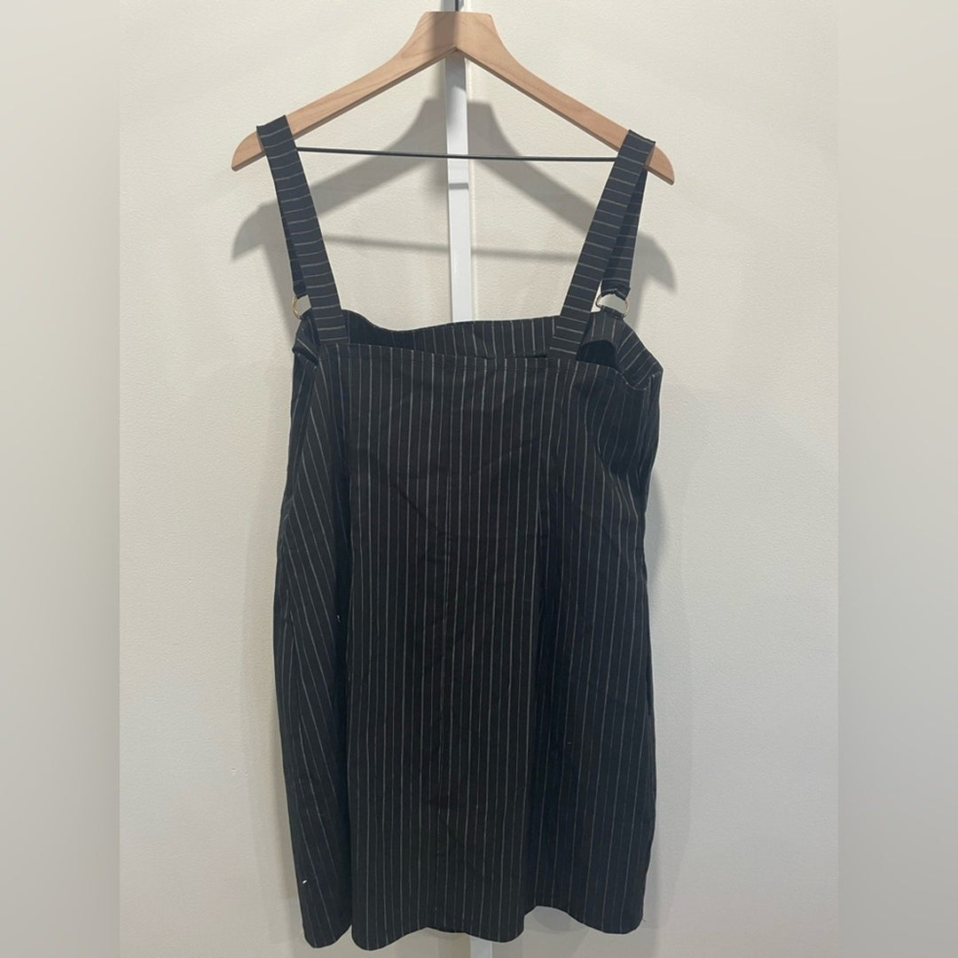 Asos Design Pinstripe Bengaline Bodycon Mini Dress With D-Ring Details Size 14