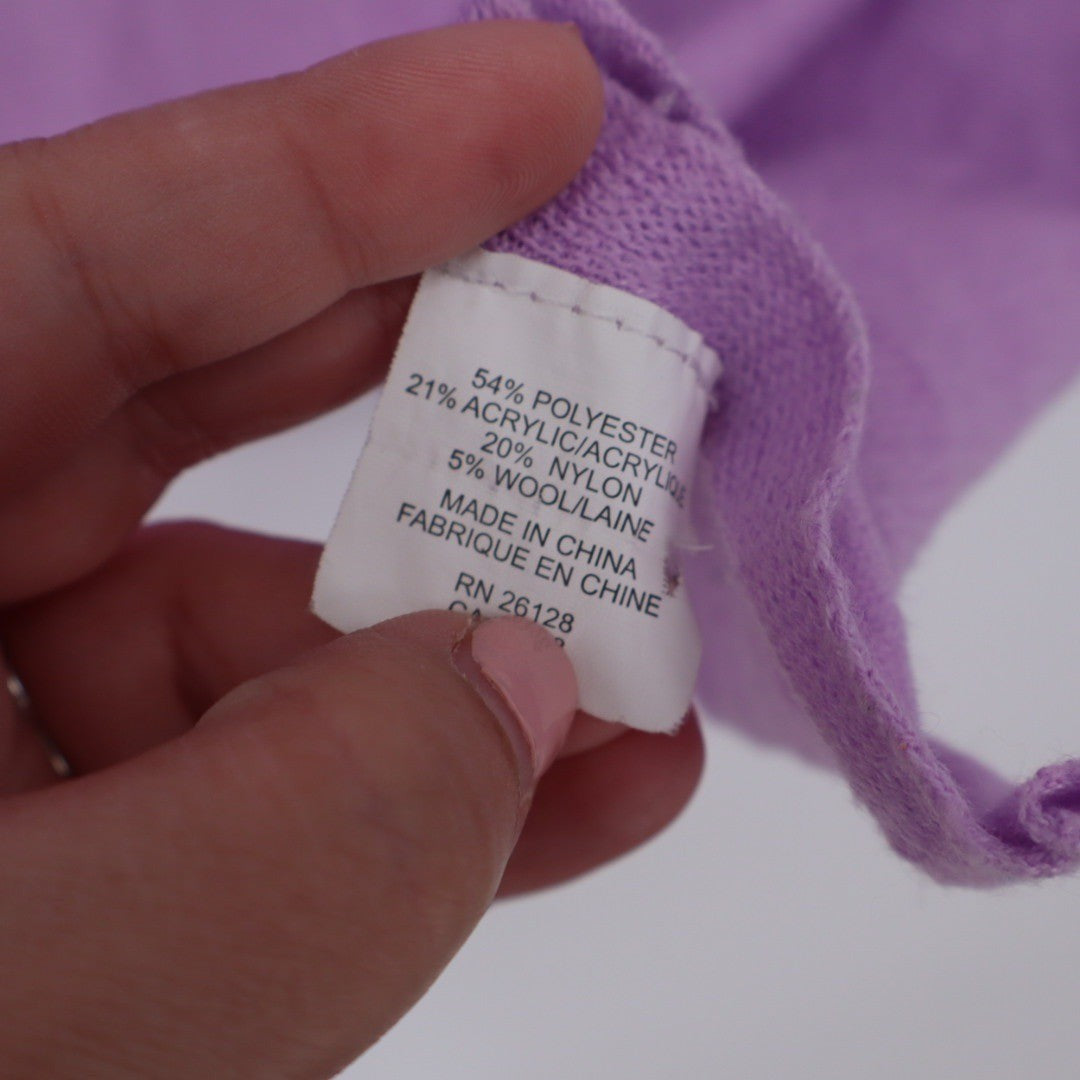 Echo Lavender Purple Knit Poncho Cowl Neck One Size