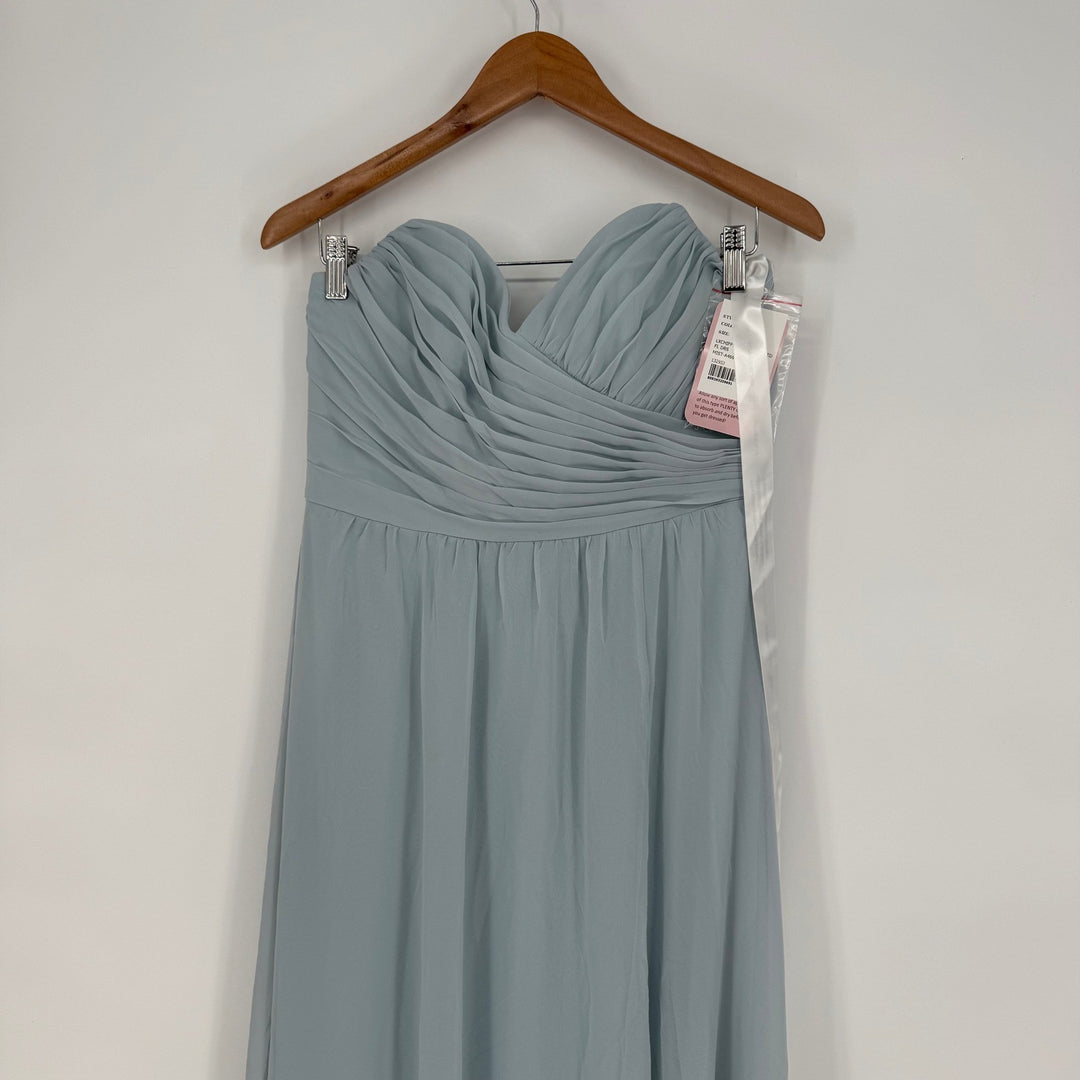 After Six Strapless Pleated Surplice Chiffon Maxi Dress With A-Line Skirt